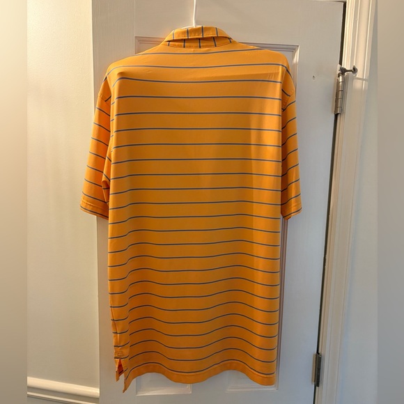 Peter Millar Summer Comfort Polo Men’s Medium Orange/Blue Stripe - Picture 2 of 3